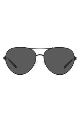 Tory Burch 58mm Pilot Sunglasses in Black