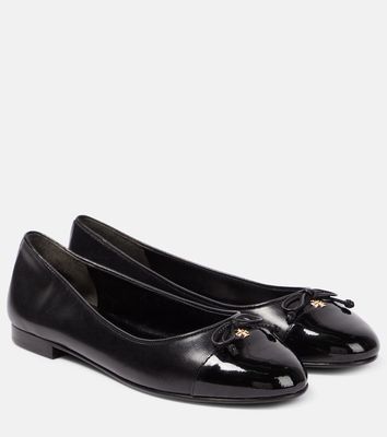 Tory Burch Bow-detail leather ballet flats