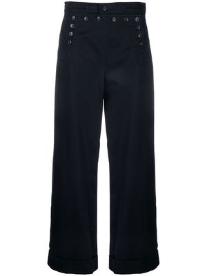 Tory Burch button-detail high-waisted trousers - Blue