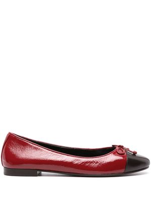 Tory Burch cap-toe leather ballerina shoes - Red