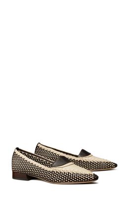 Tory Burch Checkered Leather Loafer in Coco Cream