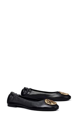Tory Burch Claire Ballet Flat in Black /Black /Gold