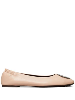 Tory Burch Claire leather ballerina shoes - Pink