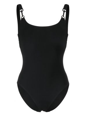 Tory Burch clip-detail sleeveless swimsuit - Black