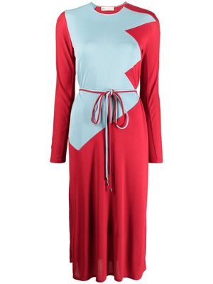 Tory Burch colour-block long-sleeve dress - Red