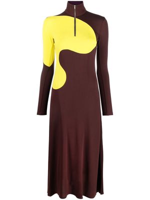 Tory Burch colourblock jersey dress - Brown