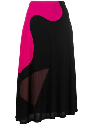 Tory Burch colourblock knitted skirt - Black
