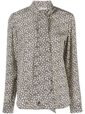 Tory Burch ditsy floral-print silk blouse - Black