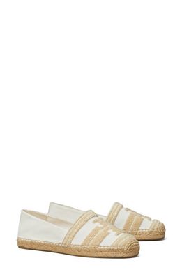 Tory Burch Double T Espadrille Flat in Natural /Candeggiato