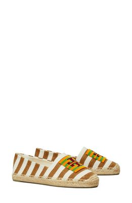 Tory Burch Double T Espadrille Flat in Whiskey Brown /Naturale