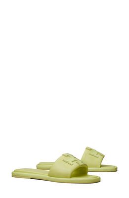 Tory Burch Double-T Leather Sport Slide Sandal in Lime Leaf