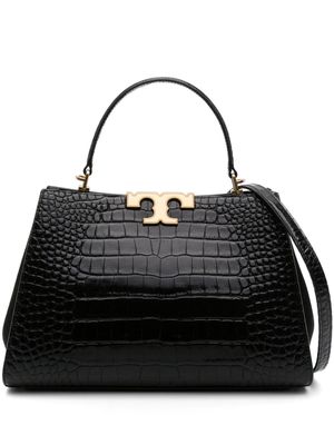 Tory Burch Eleanor crocodile-embossed leather bag - Black