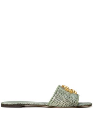 Tory Burch Eleanor Double T slides - Green