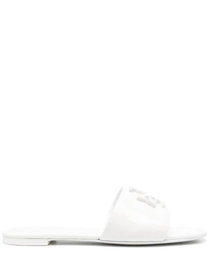 Tory Burch Eleanor patent-leather slides - White