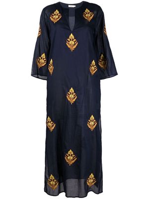 Tory Burch embroidered kaftan dress - Blue