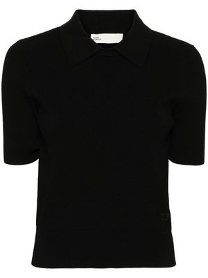 Tory Burch embroidered-logo knitted top - Black