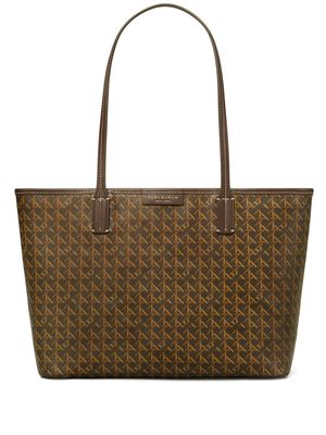 Tory Burch Ever-Ready small monogram-pattern tote bag - Brown