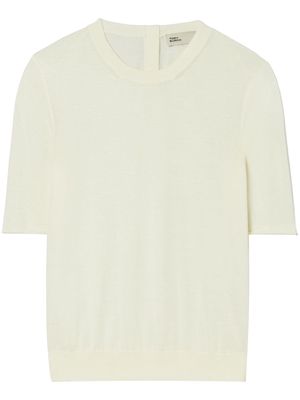 Tory Burch fine-knit silk-blend top - Neutrals