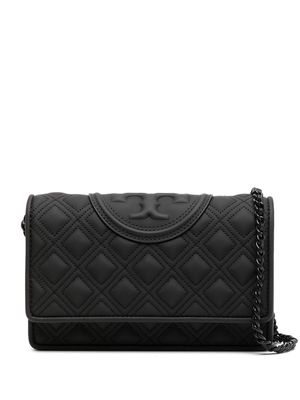 Tory Burch Fleming matte leather purse - Black