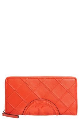 Tory Burch Fleming Soft Continental Wallet in Sour Cherry