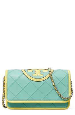 Tory Burch Fleming Soft Leather Wallet on a Chain in Thermal Spring