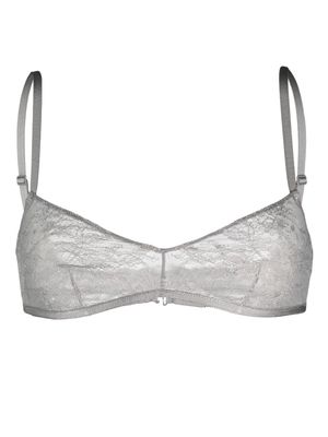 Tory Burch floral-lace sweetheart-neck bra - Grey