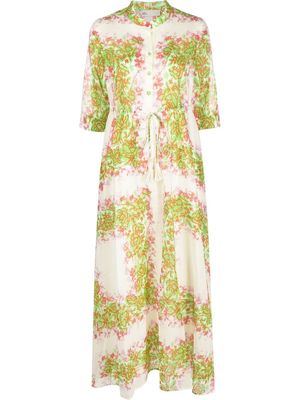 Tory Burch floral-print cotton shirt dress - Neutrals