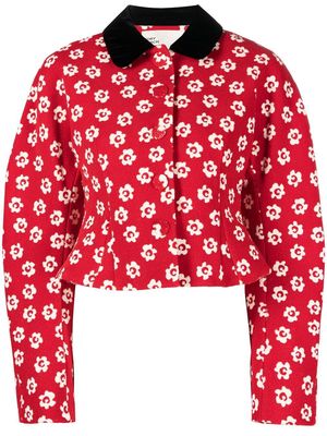Tory Burch floral print peplum jacket - Red