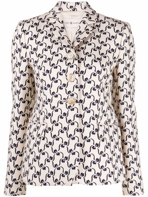 Tory Burch floral-print single-breasted blazer - Neutrals