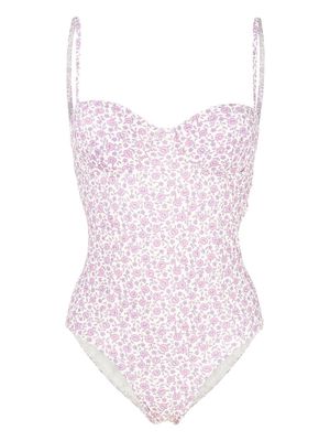 Tory Burch floral-print swimsuit - Neutrals