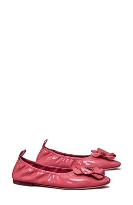 Tory Burch Flower Ballet Flat in Light Berry