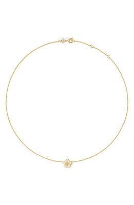 Tory Burch Flower Pendant Necklace in Tory Gold /New Ivory