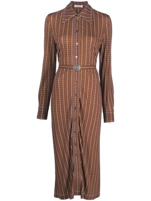 Tory Burch geometric-print shirt dress - Brown