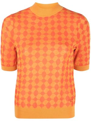 Tory Burch geometric-print short-sleeve jumper - Orange