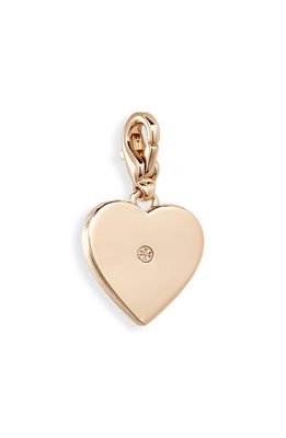 Tory Burch Heart Charm in Rolled Tory Gold