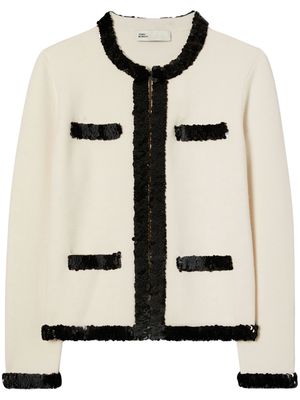 Tory Burch Kendra sequin-embellished cardigan - White