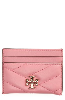 Tory Burch Kira Chevron Leather Card Case in Pink City