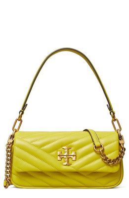 Tory Burch Kira Chevron Small Leather Shoulder Bag in Island Chartreuse