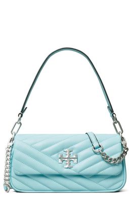 Tory Burch Kira Chevron Small Leather Shoulder Bag in Light Celeste