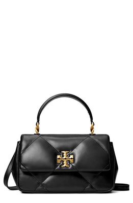 Tory Burch Kira Diamond Quilted Leather Top Handle Bag in Black