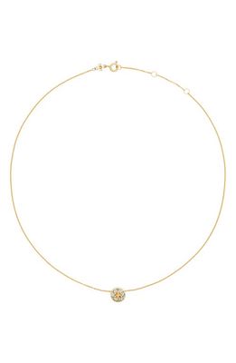Tory Burch Kira Enamel Pendant Necklace in Tory Gold /Yellow Floral