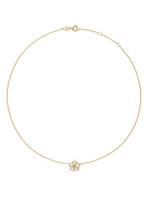 Tory Burch Kira Flower mother-of-pearl necklace - Gold