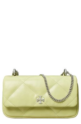 Tory Burch Kira Mini Diamond Quilted Leather Crossbody Bag in Pear