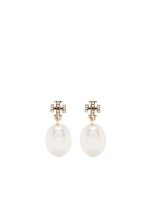 Tory Burch Kira pearl drop earrings - White