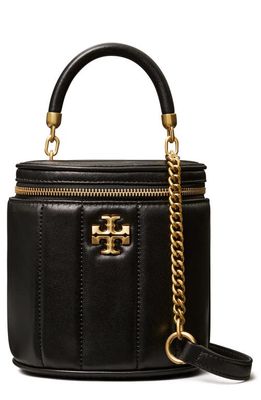 Tory Burch Kira Quilted Leather Vanity Case in Black