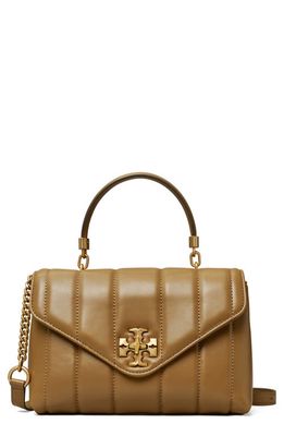 Tory Burch Kira Small Quilted Leather Satchel in Toasted Sesame /Rolled Gold