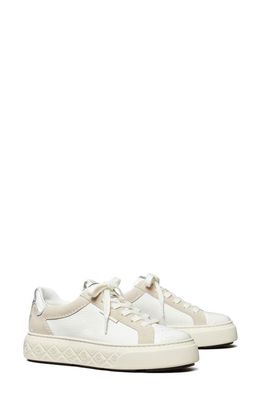 Tory Burch Ladybug Sneaker in White /Light Grey /Silver