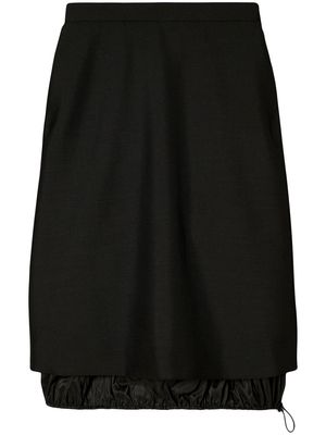 Tory Burch layered wool-mohair skirt - Black