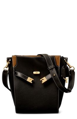 Tory Burch Lee Radziwill Leather Double Bucket Bag in Black