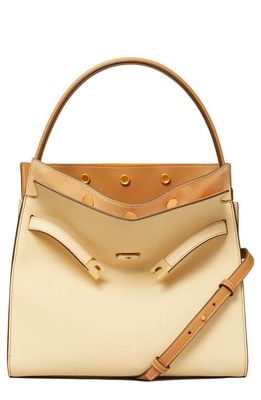 Tory Burch Lee Radziwill Pebble Leather Double Bag in New Moon